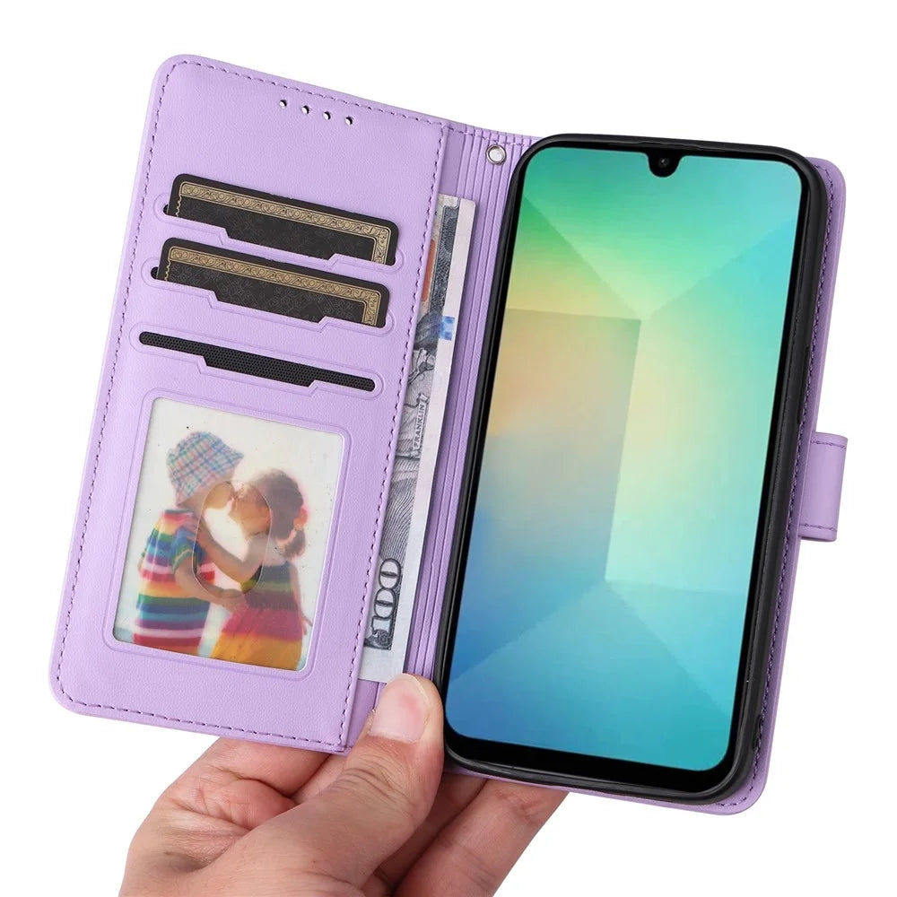 For Samsung Galaxy A26 5G Magnetic Case BETOPNICE Detachable PU Leather Phone Cover with Strap - Purple - 6