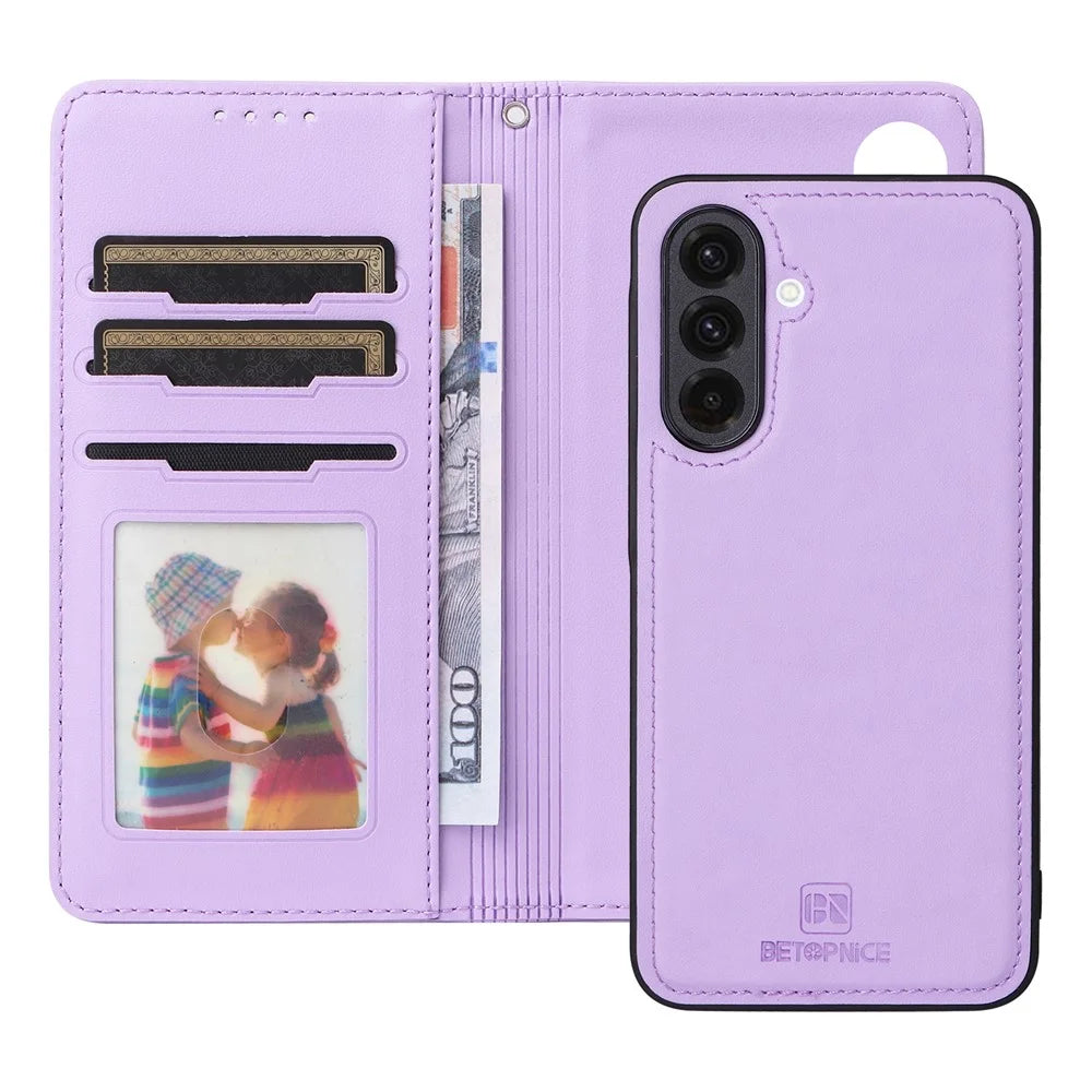 For Samsung Galaxy A36 5G Magnetic Case BETOPNICE Detachable PU Leather Phone Cover with Strap - Purple - 2