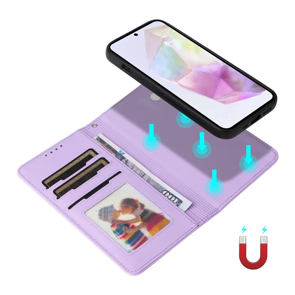 For Samsung Galaxy A36 5G Magnetic Case BETOPNICE Detachable PU Leather Phone Cover with Strap - Purple - 3