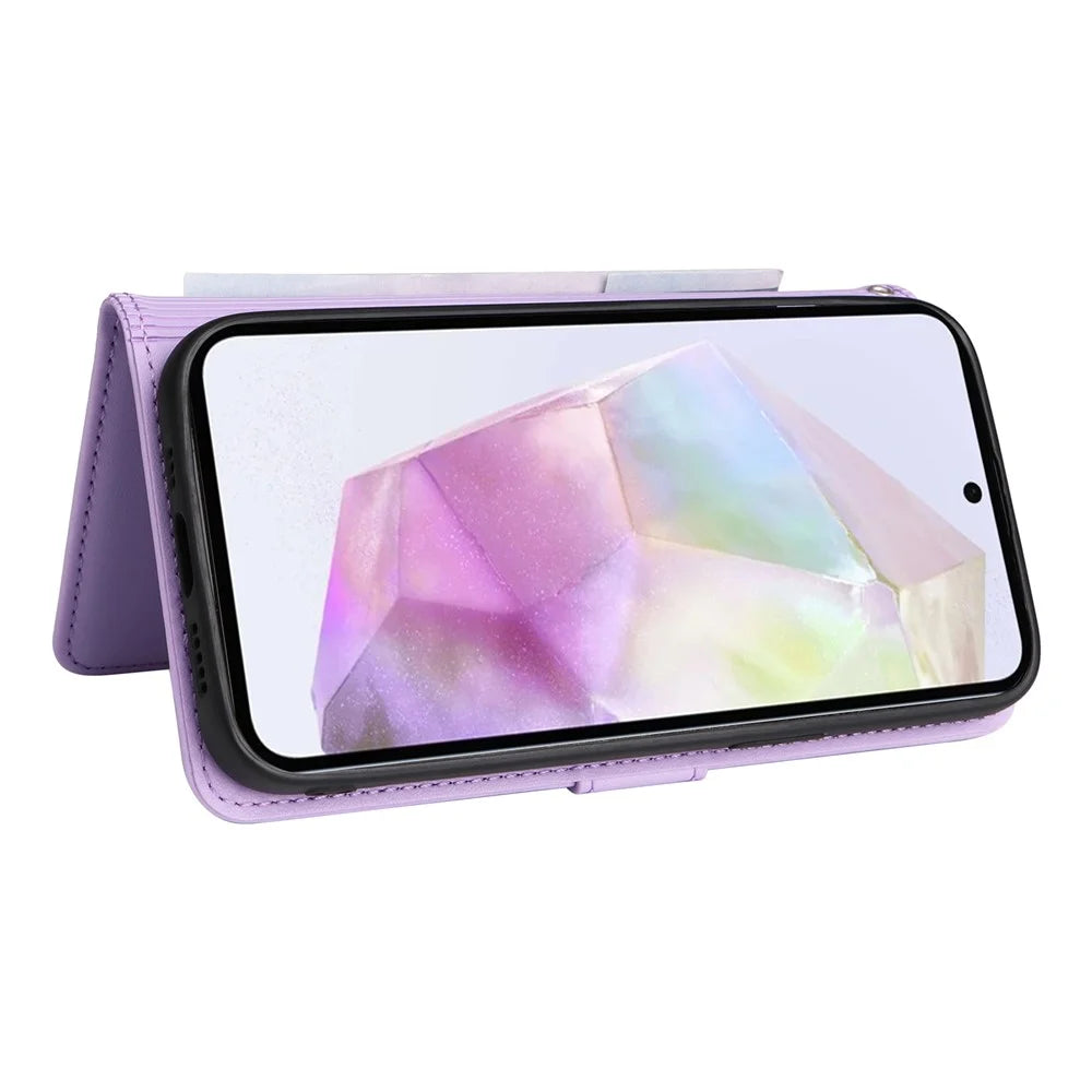 For Samsung Galaxy A36 5G Magnetic Case BETOPNICE Detachable PU Leather Phone Cover with Strap - Purple - 4