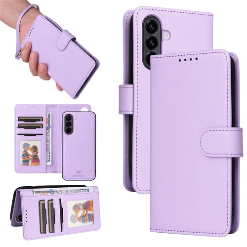 For Samsung Galaxy A56 5G Magnetic Case BETOPNICE Detachable PU Leather Phone Cover with Strap - Purple - 1