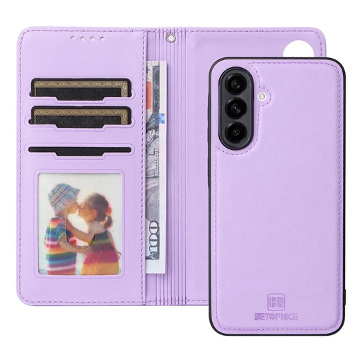 For Samsung Galaxy A56 5G Magnetic Case BETOPNICE Detachable PU Leather Phone Cover with Strap - Purple - 2