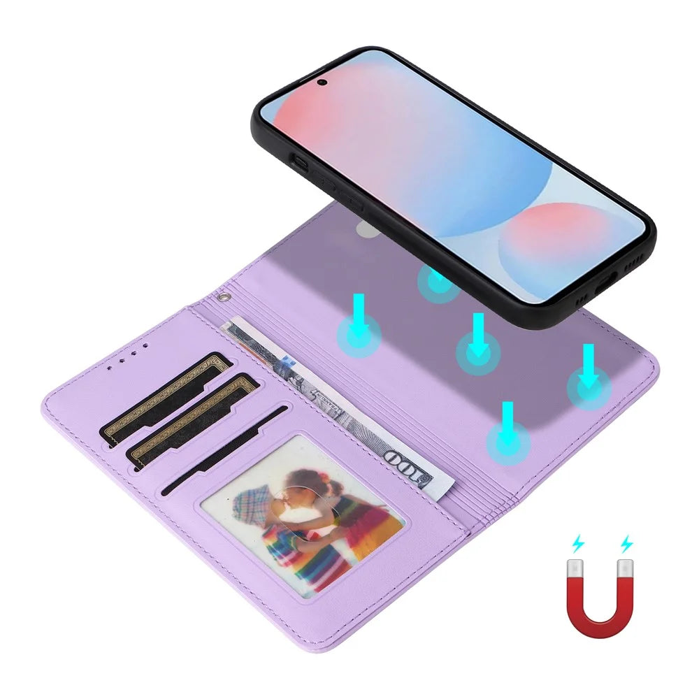 For Samsung Galaxy A56 5G Magnetic Case BETOPNICE Detachable PU Leather Phone Cover with Strap - Purple - 3