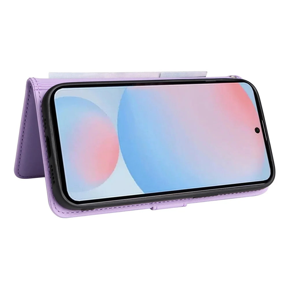 For Samsung Galaxy A56 5G Magnetic Case BETOPNICE Detachable PU Leather Phone Cover with Strap - Purple - 4