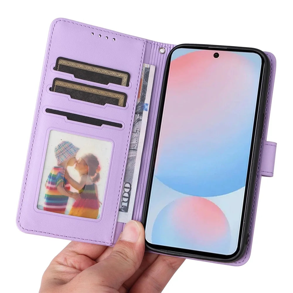 For Samsung Galaxy A56 5G Magnetic Case BETOPNICE Detachable PU Leather Phone Cover with Strap - Purple - 6