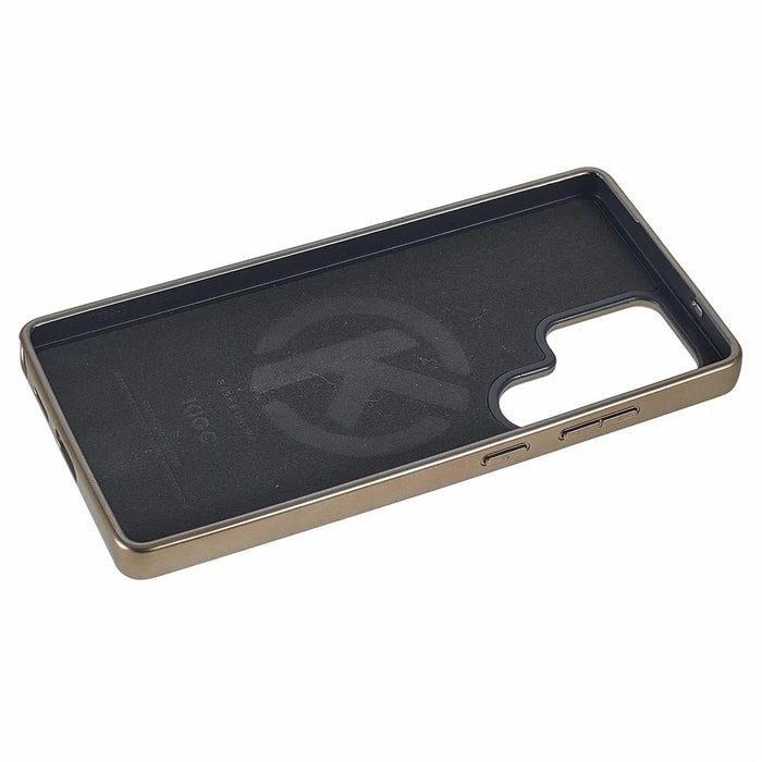 KIGC For Samsung Galaxy S25 Ultra Case PC + TPU + PU Electroplating Phone Cover - Titanium Gold - 5