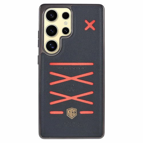 KIGC For Samsung Galaxy S25 Ultra Magnetic Case Hybrid Phone Back Cover Cross Line Design - Black - 1