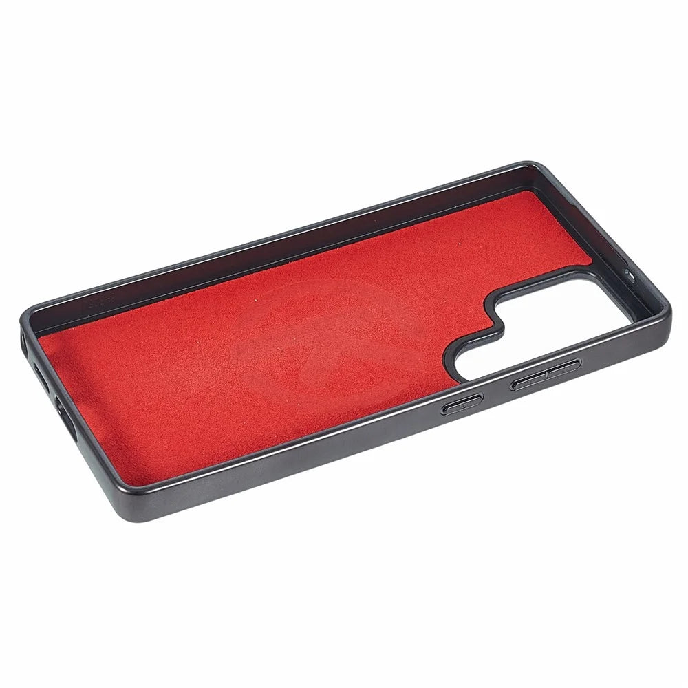 KIGC For Samsung Galaxy S25 Ultra Magnetic Case Hybrid Phone Back Cover Cross Line Design - Black - 5