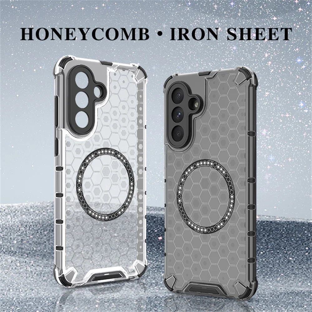 For Samsung Galaxy A26 5G Magnetic Case Honeycomb Design TPU + PC Phone Cover - Green - 2