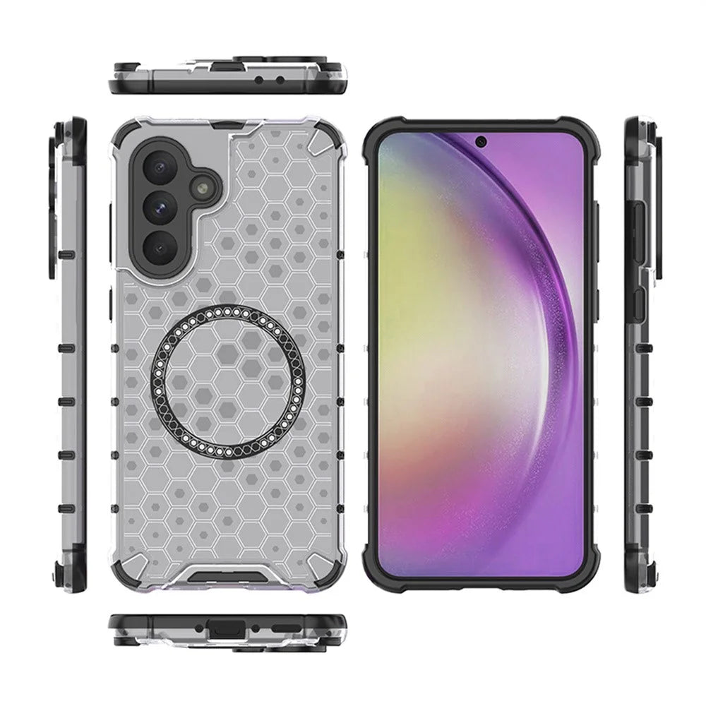 For Samsung Galaxy A26 5G Magnetic Case Honeycomb Design TPU + PC Phone Cover - Green - 7