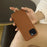 For iPhone 13 Case with Lanyard Genuine Cow Leather PC Phone Back Cover - Brown - 6