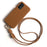 For Samsung Galaxy A13 4G Case with Lanyard Genuine Cow Leather PC Phone Back Cover - Brown - 1