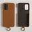 For Samsung Galaxy A13 4G Case with Lanyard Genuine Cow Leather PC Phone Back Cover - Brown - 4