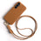 For Samsung Galaxy A35 5G Case with Lanyard Genuine Cow Leather PC Phone Back Cover - Brown - 1
