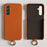 For Samsung Galaxy A54 5G Case with Lanyard Genuine Cow Leather PC Phone Back Cover - Orange - 2