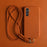 For Samsung Galaxy A54 5G Case with Lanyard Genuine Cow Leather PC Phone Back Cover - Orange - 3