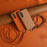 For Samsung Galaxy A54 5G Case with Lanyard Genuine Cow Leather PC Phone Back Cover - Orange - 5