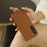 For Samsung Galaxy S23 Case with Lanyard Genuine Cow Leather PC Phone Back Cover - Orange - 6