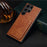For Samsung Galaxy S25 Ultra Case with Card Holder Leather + PC + TPU Crocodile Textured Back Cover - Brown - 6