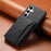 For Samsung Galaxy S25+ Case with Card Slots Kickstand Calf Texture Leather Phone Back Cover - Black - 6