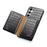 For Samsung Galaxy S25+ Case Card Holder Kickstand Crocodile Texture Leather Back Phone Cover - Black - 2