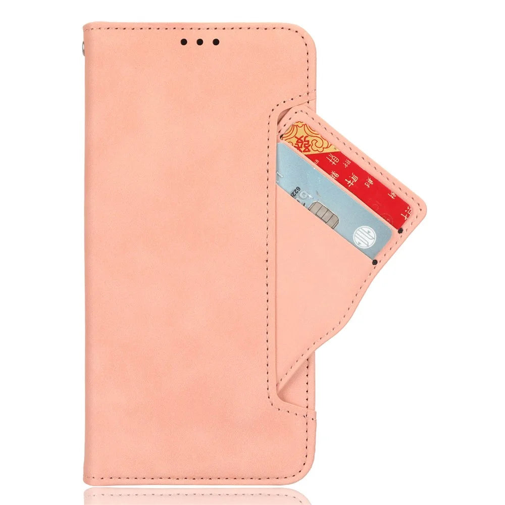 For ZTE nubia Z70S Ultra 5G / nubia Z70 Ultra 5G Leather Case Phone Wallet Cover with Multiple Card Slots - Pink - 2