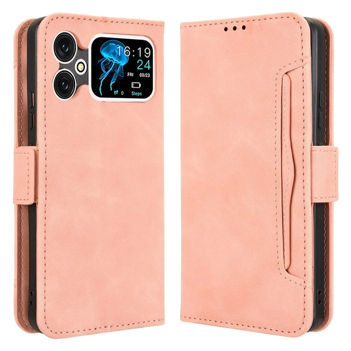 For Cubot A20 Leather Case Phone Wallet Cover with Multiple Card Slots - Pink - 1