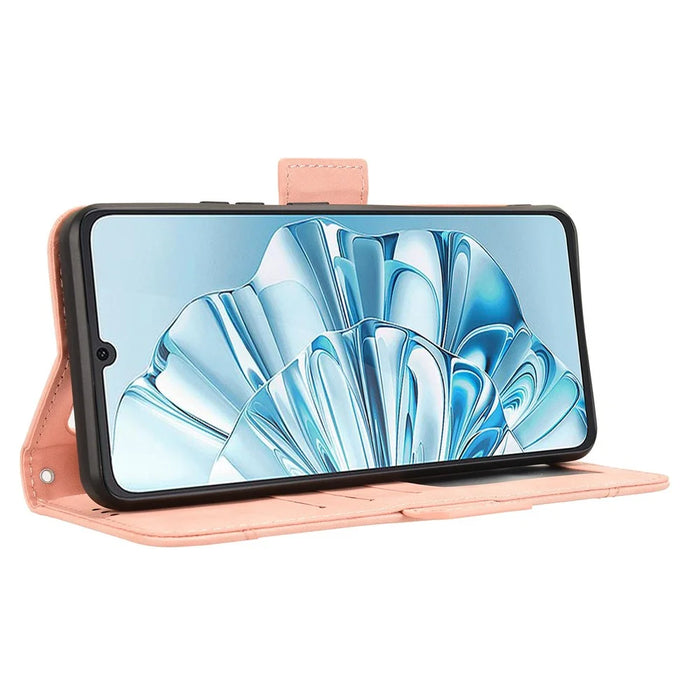 For Cubot A20 Leather Case Phone Wallet Cover with Multiple Card Slots - Pink - 4