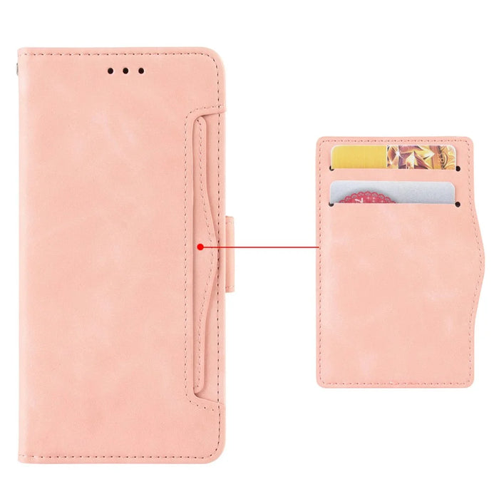For Cubot A20 Leather Case Phone Wallet Cover with Multiple Card Slots - Pink - 6