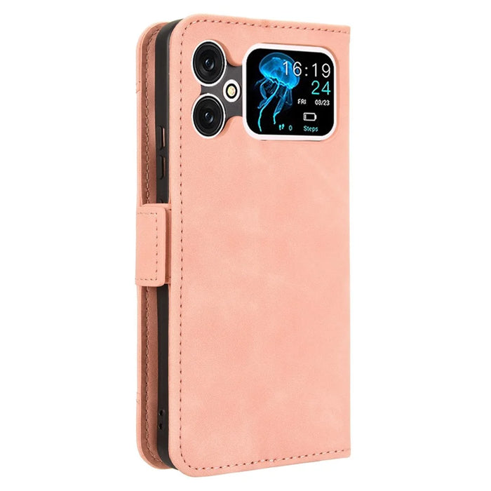 For Cubot A20 Leather Case Phone Wallet Cover with Multiple Card Slots - Pink - 7