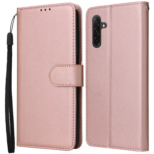 For Samsung Galaxy A26 5G Case Wallet Stand View PU Leather Phone Cover - Rose Gold - 1