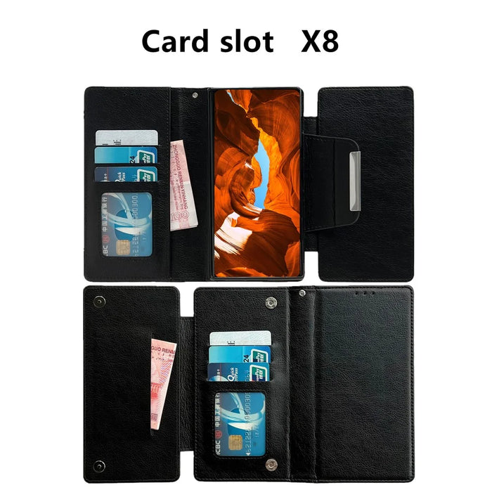 For Samsung Galaxy S25 Detachable Cover PU Leather 2 in 1 Magnetic Wallet Phone Case - Black - 3