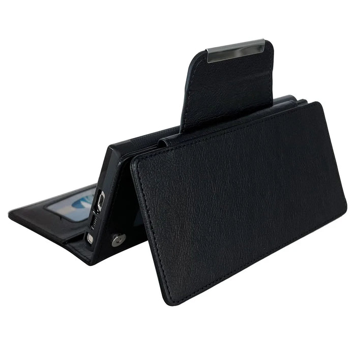 For Samsung Galaxy S25+ Detachable Cover PU Leather 2 in 1 Magnetic Wallet Phone Case - Black - 6