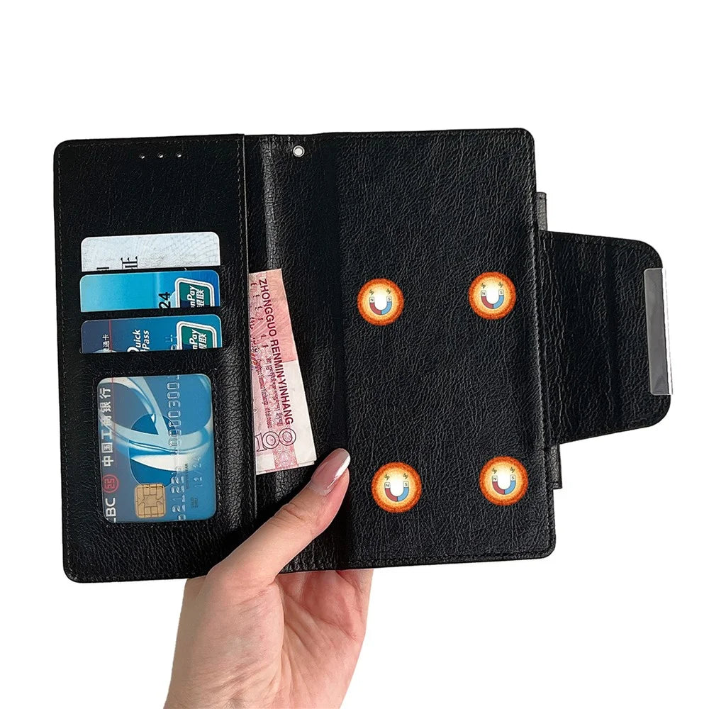 For Samsung Galaxy A16 5G / A16 4G Detachable Cover PU Leather 2 in 1 Magnetic Wallet Phone Case - Black - 2