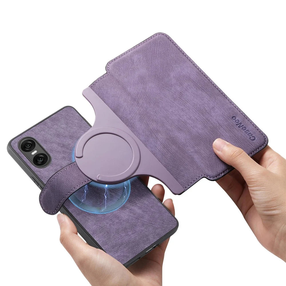 CASENEO For Sony Xperia 10 VI Magnetic Case  Detachable Leather Phone Wallet Cover - Purple - 5