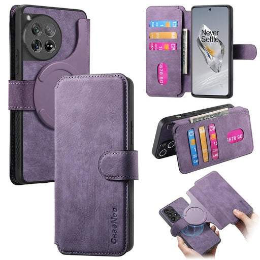 CASENEO For OnePlus 13 Magnetic Case  Detachable Leather Phone Wallet Cover - Purple - 1