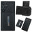 For Samsung Galaxy S25 Ultra Case Card Bag Kickstand TPU + PU Phone Cover - Black - 1