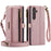 CASEME For Samsung Galaxy S25+ Case  C39 RFID Blocking Zipper Wallet Stand Leather Cover with Strap - Pink - 2