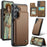 CASEME For Samsung Galaxy S25 Phone Case  C22 Leather Back Cover with RFID Blocking Card Slots - Brown - 1
