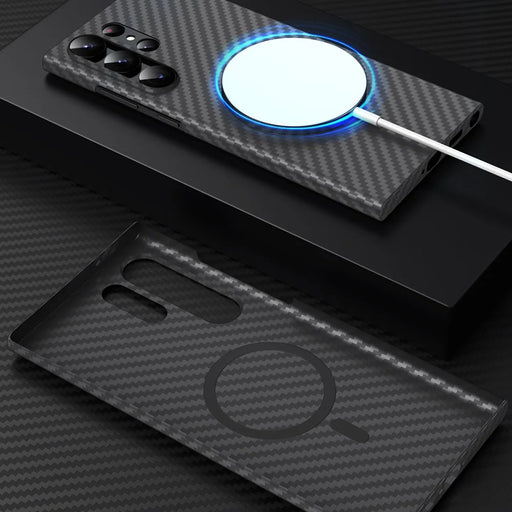 GKK For Samsung Galaxy S25 Ultra Magnetic Case Ultra Thin Carbon Fiber PC + Metal Frame Phone Cover - 2