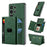 GKK For Samsung Galaxy S25 Ultra Matte Case PU TPU PC Phone Back Cover Magnetic Detachable Wallet - Green - 1