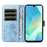 For Samsung Galaxy A55 5G Leather Case Wallet Phone Cover Dandelion Imprint - Sky Blue - 2