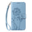 For Samsung Galaxy A55 5G Leather Case Wallet Phone Cover Dandelion Imprint - Sky Blue - 6