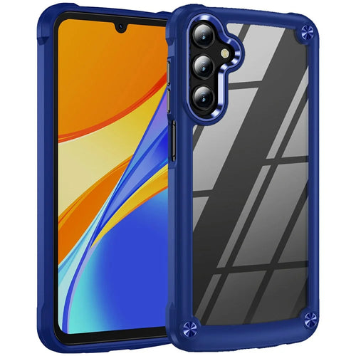 For Samsung Galaxy A56 5G Case Anti-Drop Alloy Lens Frame PC + TPU Phone Cover - Blue - 1