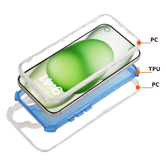 For Samsung Galaxy S25 Crystal Clear Case 3 in 1 Shockproof PC + TPU Phone Cover - 7