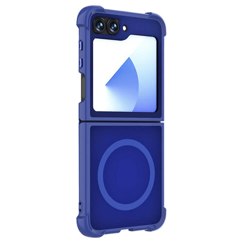 For Samsung Galaxy Z Flip7 FE 5G / Z Flip6 5G Magnetic Case TPU + PC Matte Phone Cover - Blue - 1
