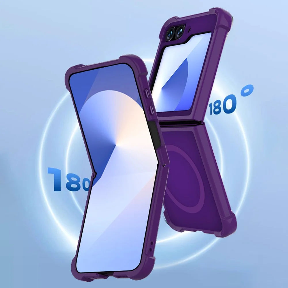 For Samsung Galaxy Z Flip7 FE 5G / Z Flip6 5G Magnetic Case TPU + PC Matte Phone Cover - Blue - 6