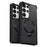 For Samsung Galaxy S24 Ultra Phone Case with Magnetic Kickstand TPU + PC Carbon Fiber Back Cover - Black - 2