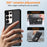 For Samsung Galaxy S24 Ultra Phone Case with Magnetic Kickstand TPU + PC Carbon Fiber Back Cover - Black - 5