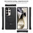 For Samsung Galaxy S24 Ultra Phone Case with Magnetic Kickstand TPU + PC Carbon Fiber Back Cover - Black - 7
